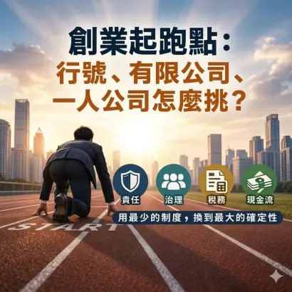 創業起跑點-行號、有限公司、一人公司怎麼挑？